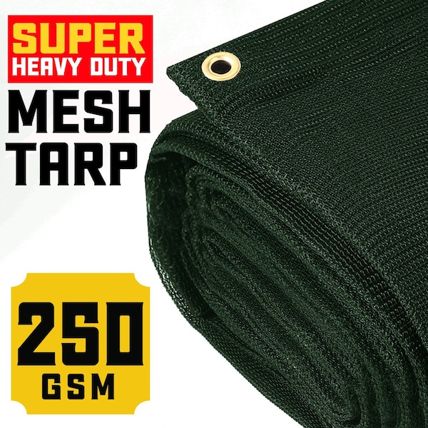 16ft.X20ft. Green 250 GSM 7.5OZ Heavy Duty Mesh Tarp,UV Resistant